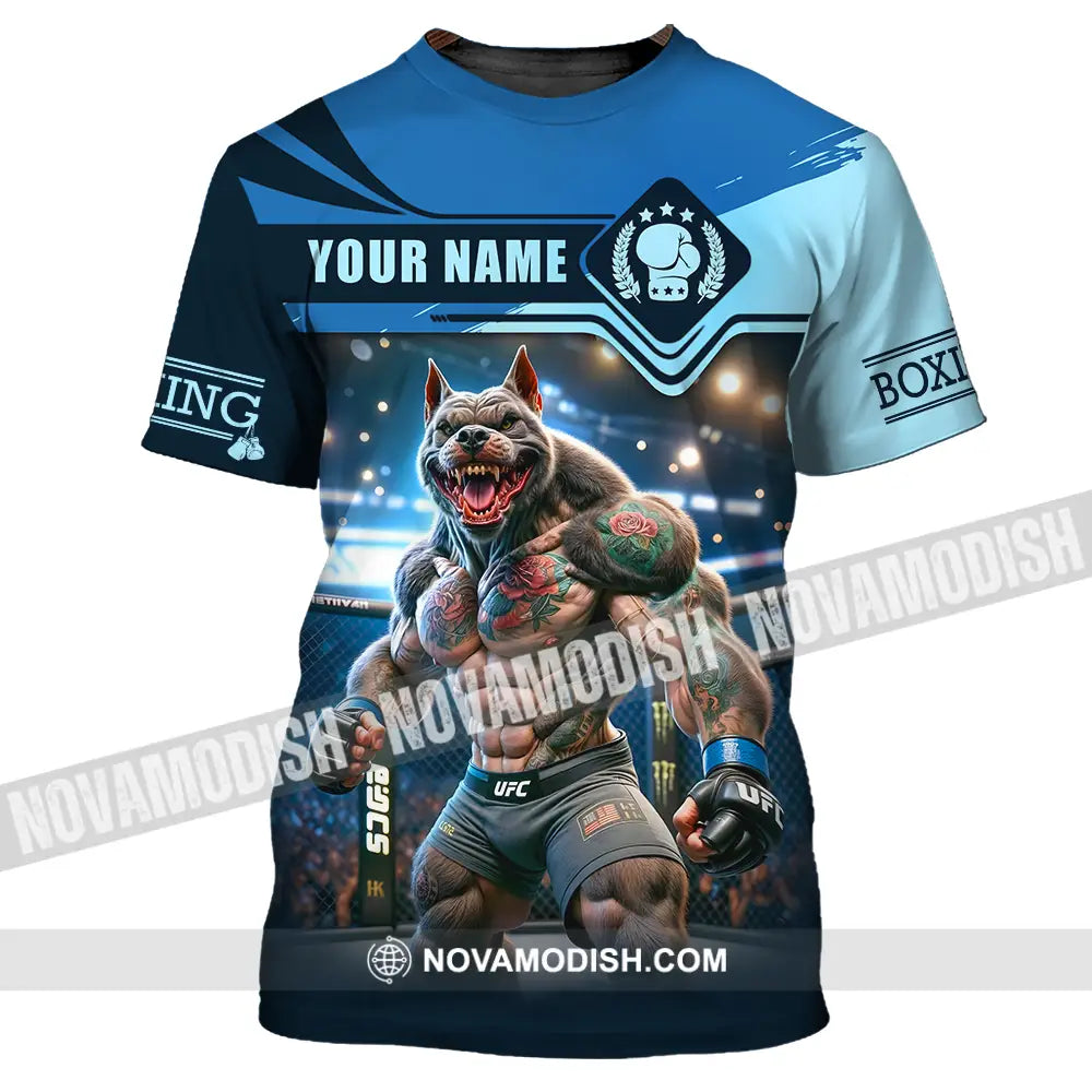 Unisex Shirt - Custom Name Sport Shirt Boxing Muscle Wolf T-Shirt / S T-shirt