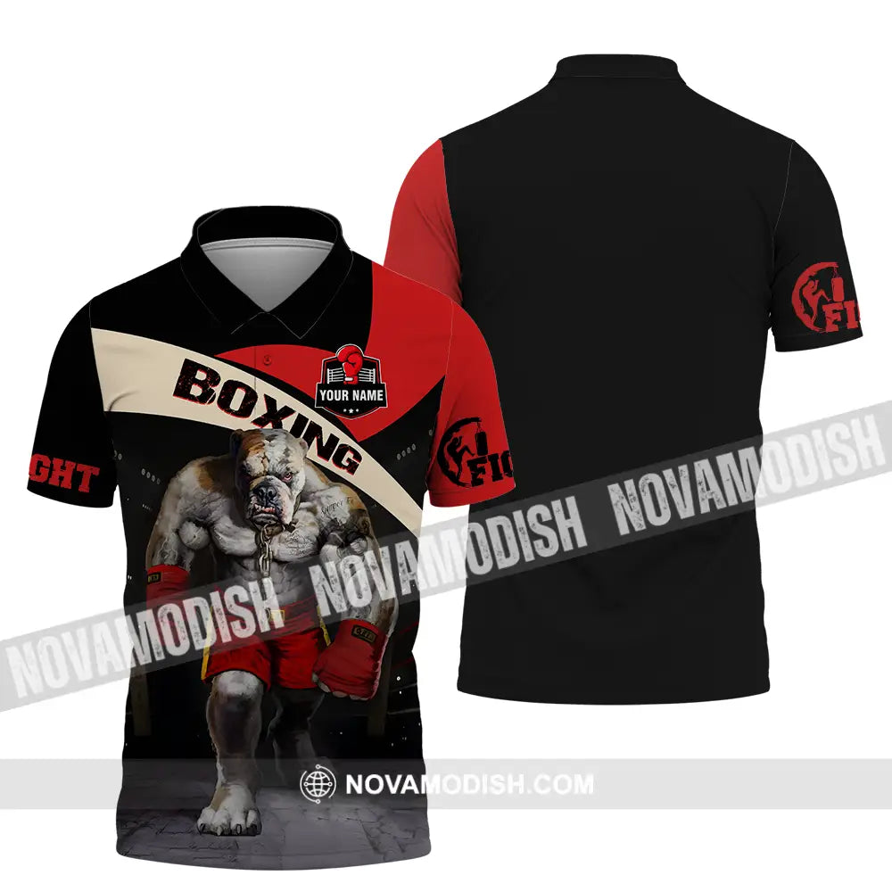 Unisex Shirt - Custom Name Sport Shirt Boxing Pitbull King Polo Shirt / S T-shirt
