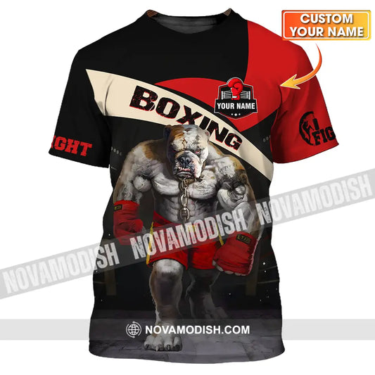 Unisex Shirt - Custom Name Sport Shirt Boxing Pitbull King T-shirt