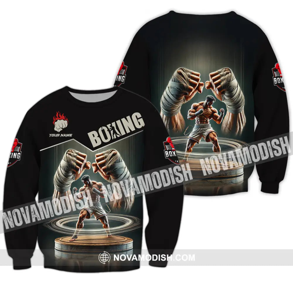 Unisex Shirt - Custom Name Sport Shirt Boxing Player Boxing Lover Long Sleeve / S T-shirt