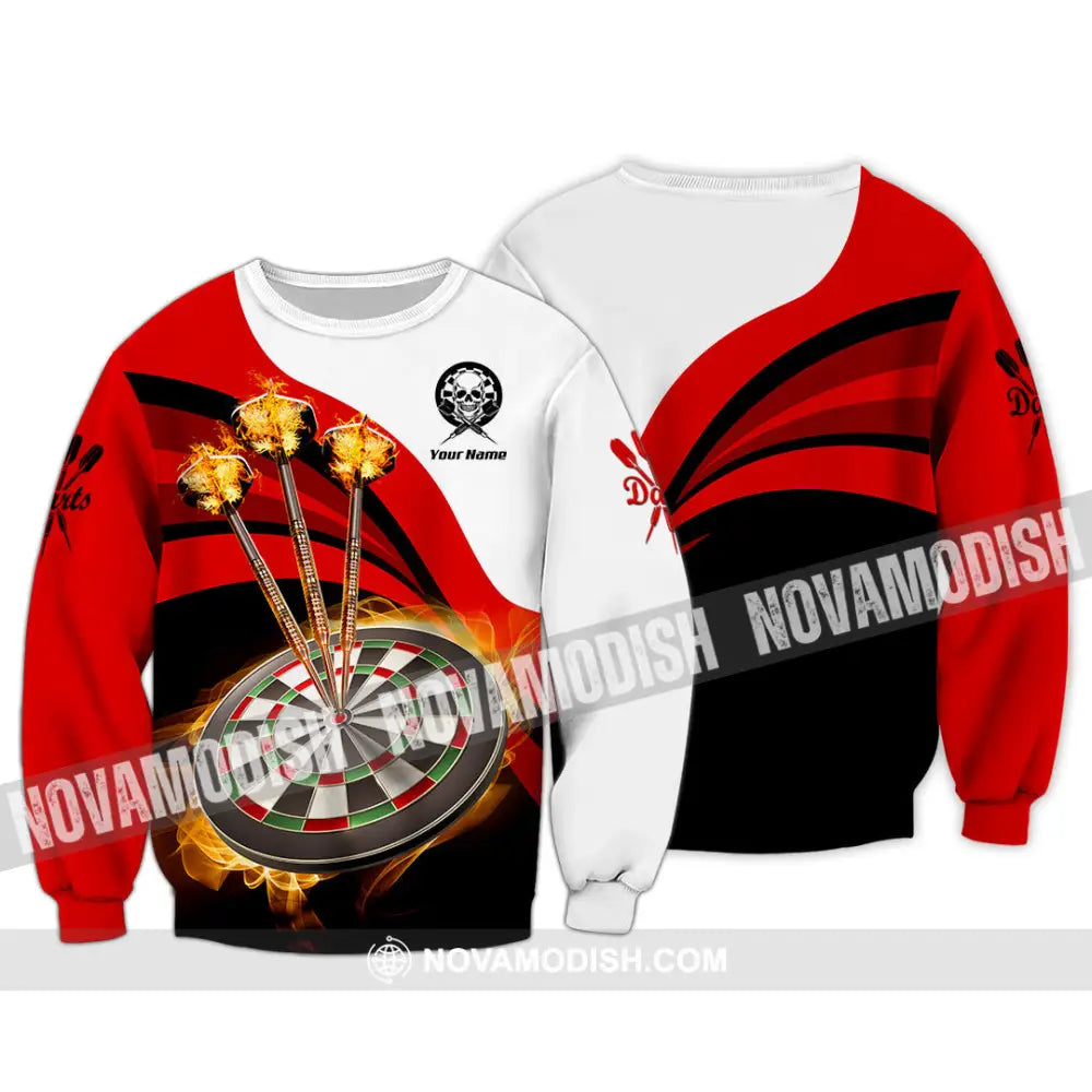 Unisex Shirt - Custom Name Sport Shirt Burning Darts Long Sleeve / S T-shirt