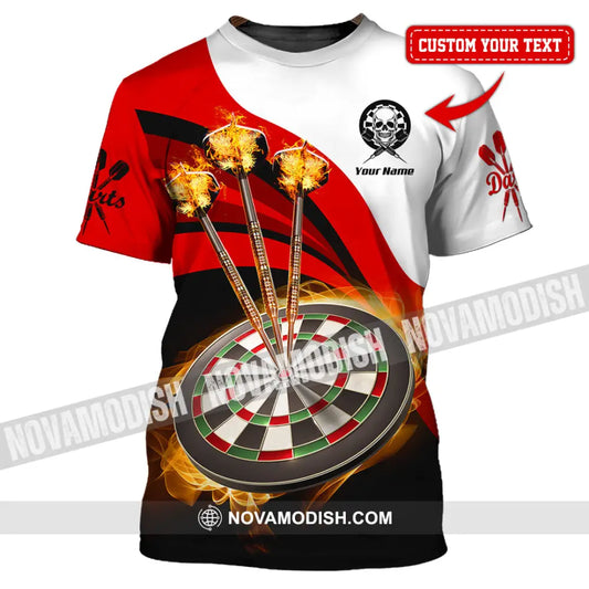 Unisex Shirt - Custom Name Sport Shirt Burning Darts T-shirt