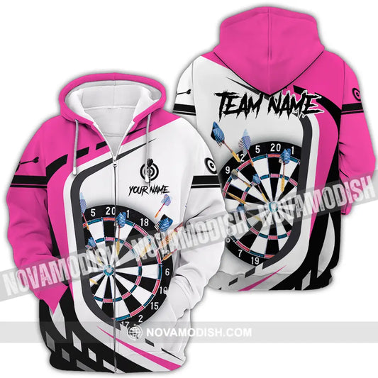 Unisex Shirt - Custom Name Sport Shirt Darts Player Zipper Hoodie / S T-shirt