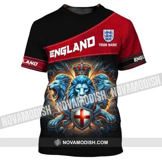 Unisex Shirt - Custom Name Sport Shirt England Three Lions T-Shirt / S T-shirt
