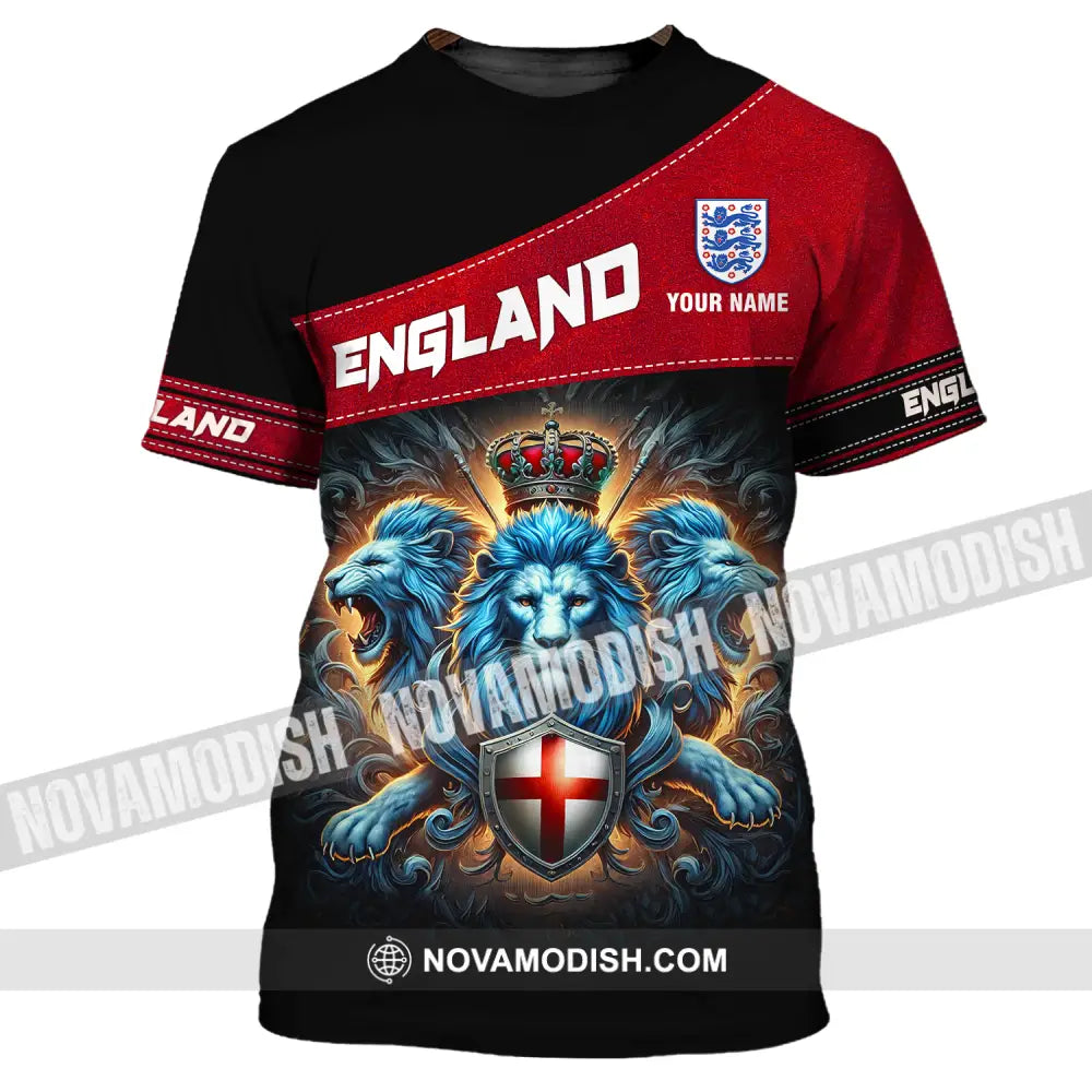 Unisex Shirt - Custom Name Sport Shirt England Three Lions T-Shirt / S T-shirt