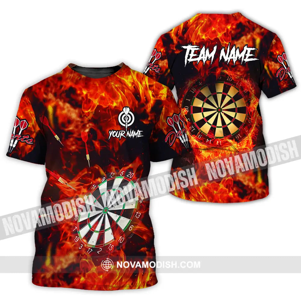 Unisex Shirt - Custom Name Sport Shirt Fire Darts T-Shirt / S T-shirt