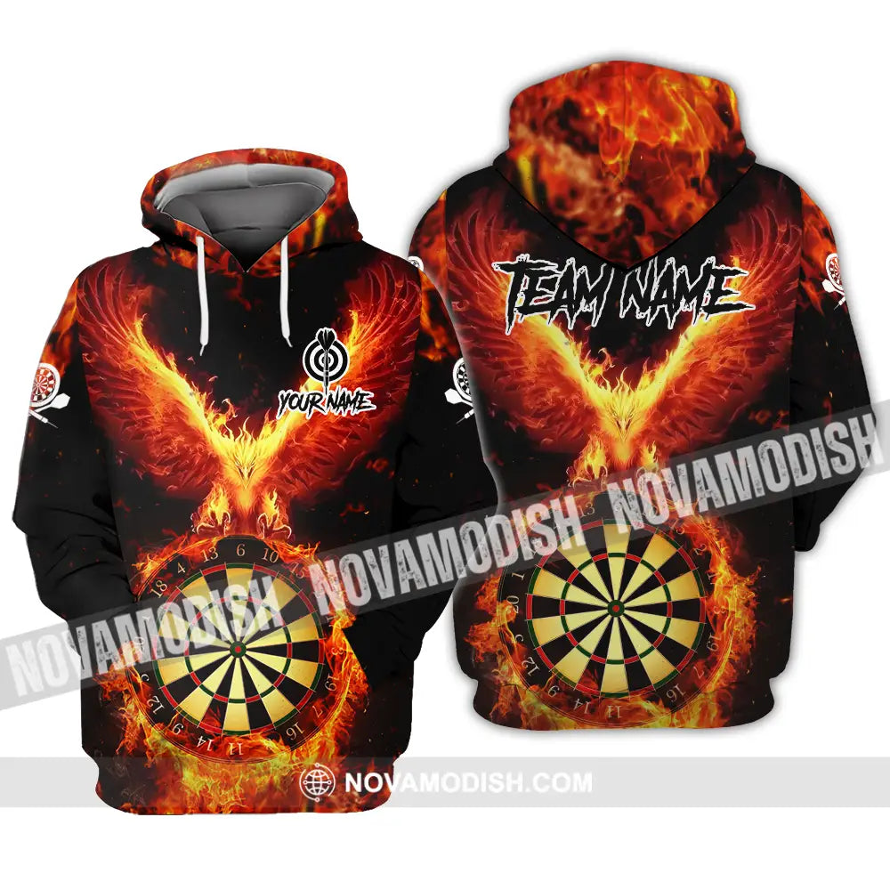 Unisex Shirt - Custom Name Sport Shirt Fire Eagle Darts Player Hoodie / S T-shirt