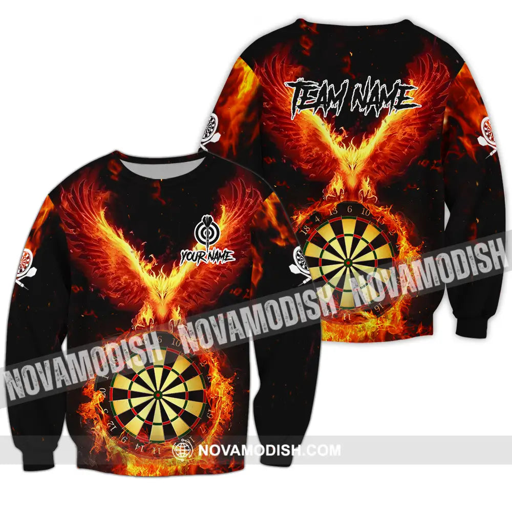 Unisex Shirt - Custom Name Sport Shirt Fire Eagle Darts Player Long Sleeve / S T-shirt