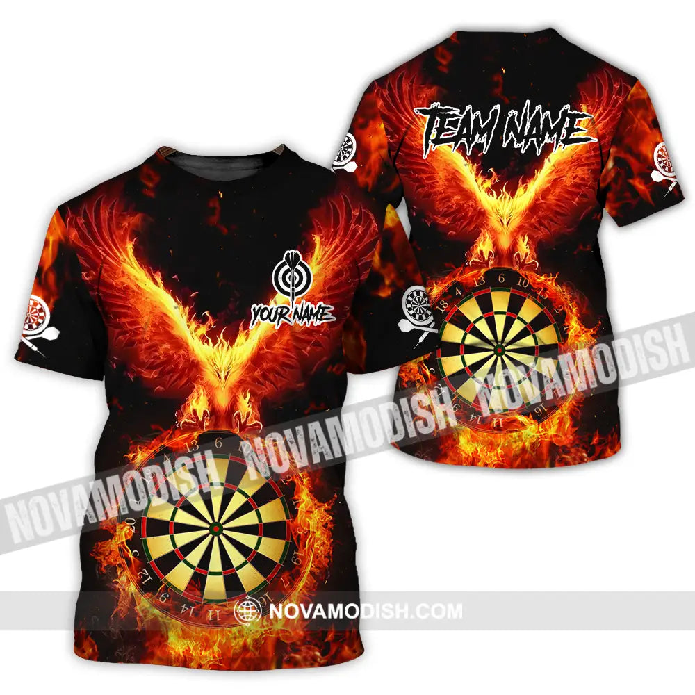 Unisex Shirt - Custom Name Sport Shirt Fire Eagle Darts Player T-Shirt / S T-shirt