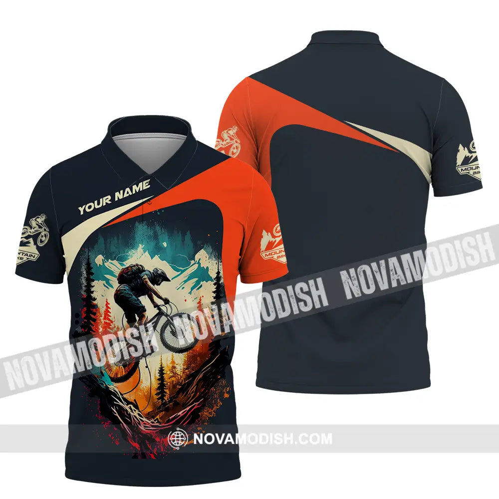 Unisex Shirt - Custom Name Sport Shirt For Mountain Bike Cool Player Polo Shirt / S T-shirt