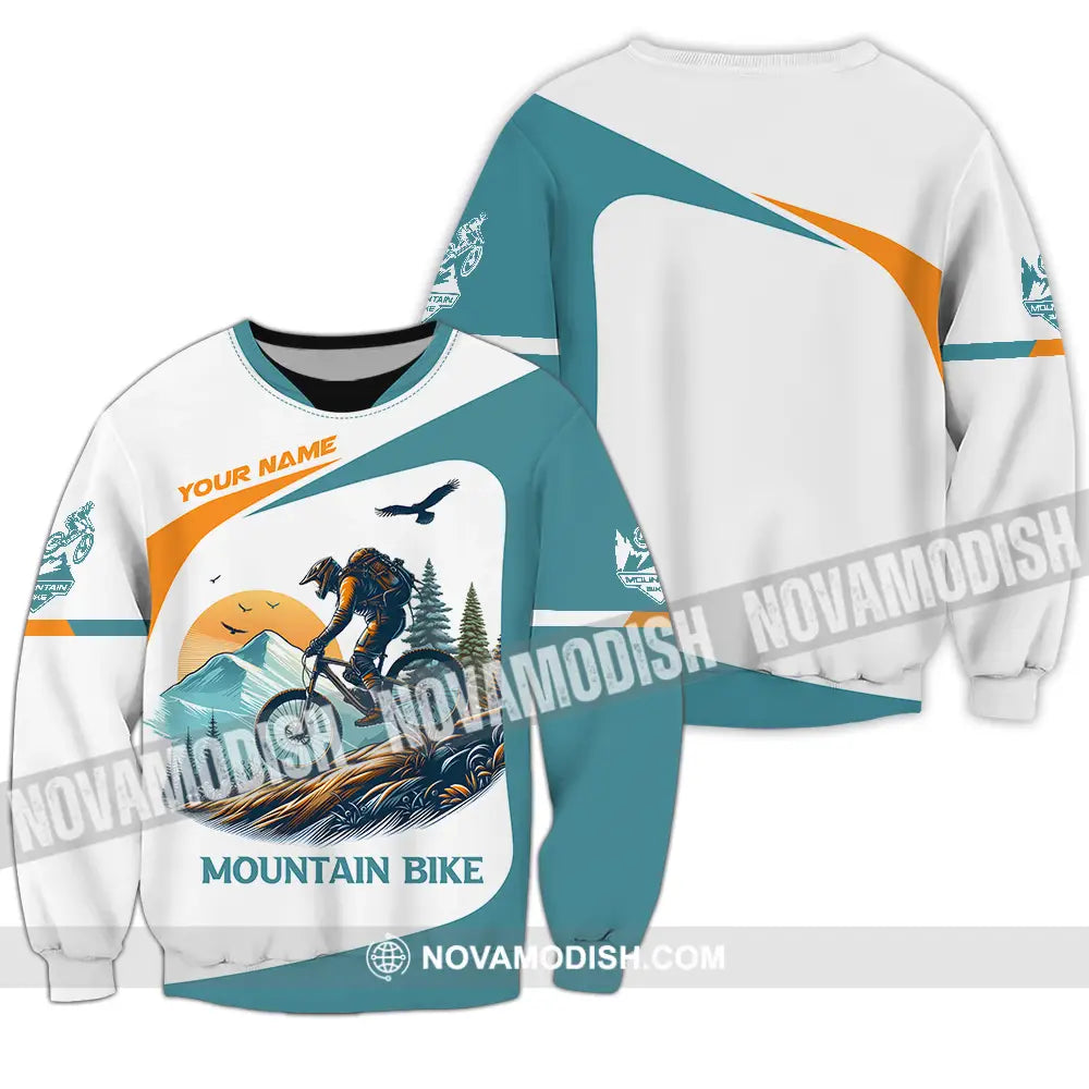 Unisex Shirt - Custom Name Sport Shirt For Mountain Bike Player Long Sleeve / S T-shirt