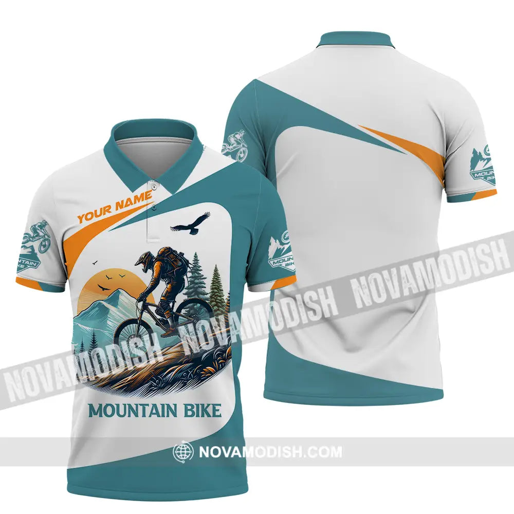 Unisex Shirt - Custom Name Sport Shirt For Mountain Bike Player Polo Shirt / S T-shirt