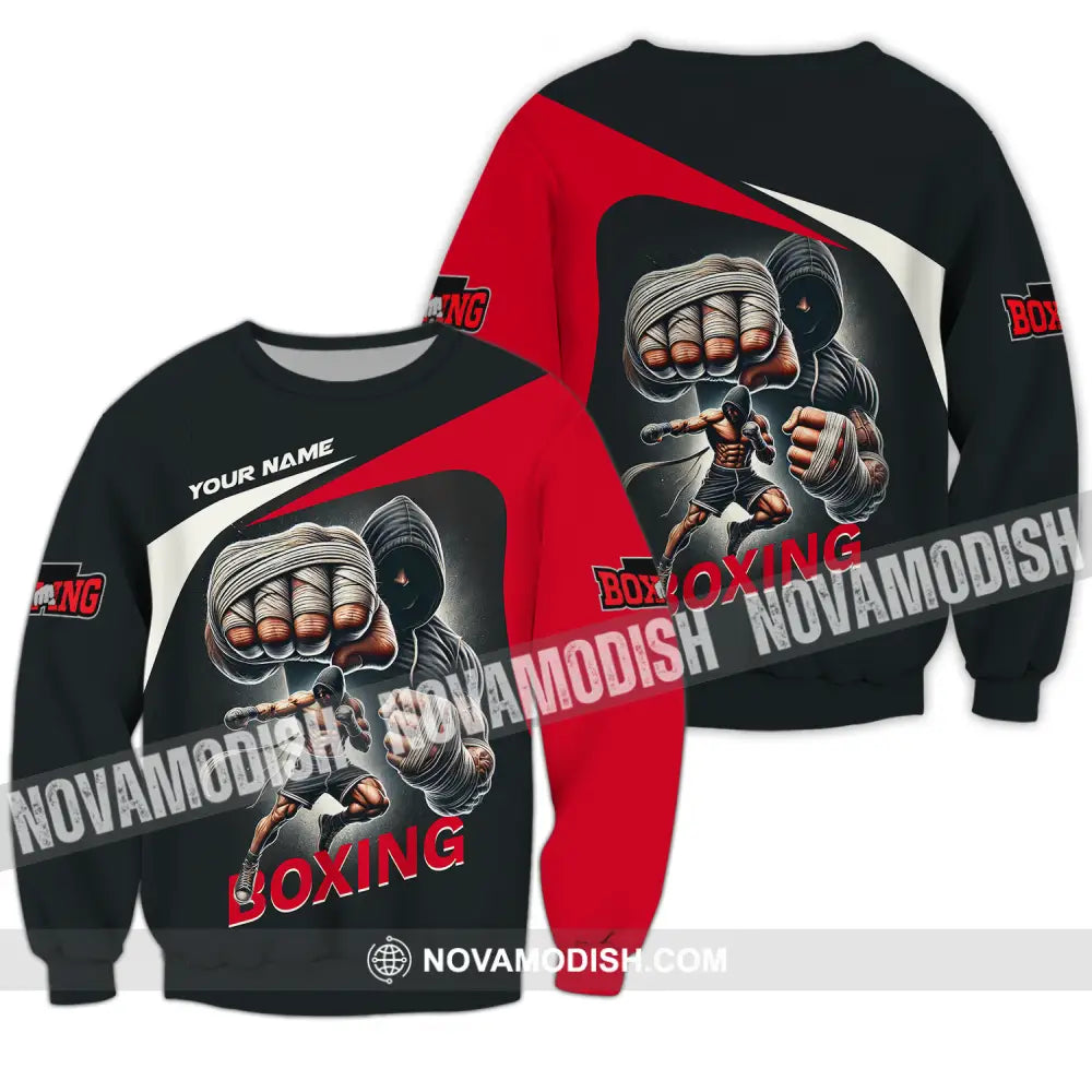 Unisex Shirt - Custom Name Sport Shirt King Of Boxing Long Sleeve / S T-shirt