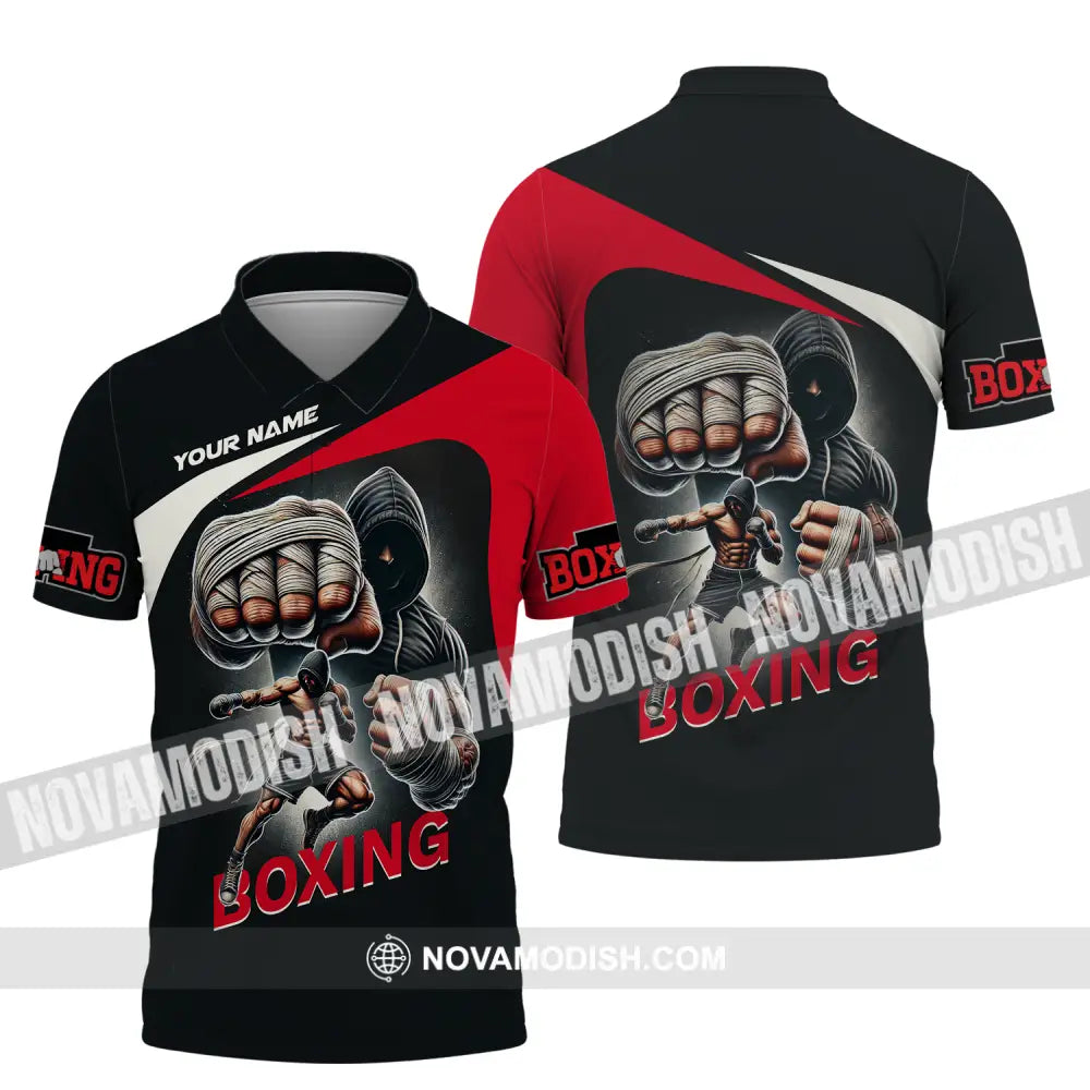 Unisex Shirt - Custom Name Sport Shirt King Of Boxing Polo Shirt / S T-shirt