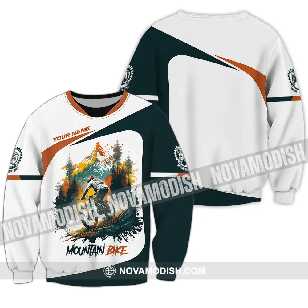 Unisex Shirt - Custom Name Sport Shirt Mountain Bike Lover Long Sleeve / S T-shirt