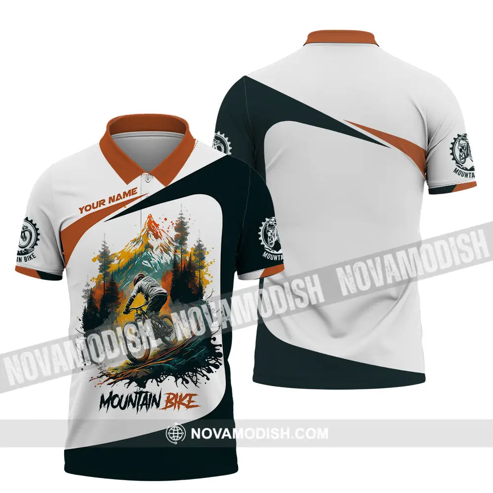 Unisex Shirt - Custom Name Sport Shirt Mountain Bike Lover Polo Shirt / S T-shirt