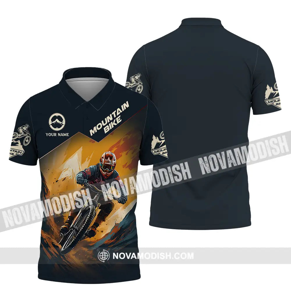 Unisex Shirt - Custom Name Sport Shirt Mountain Bike Player Polo Shirt / S T-shirt