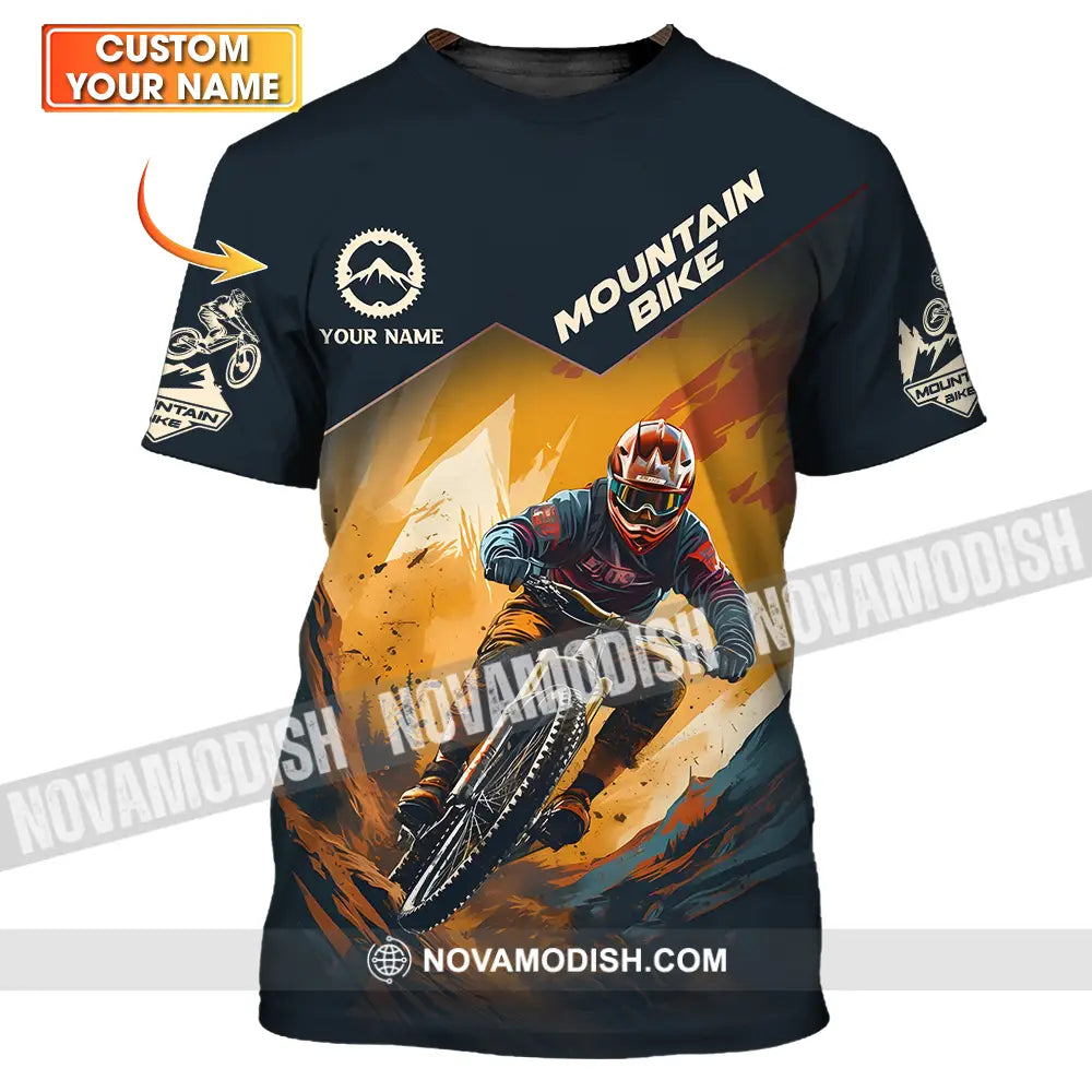 Unisex Shirt - Custom Name Sport Shirt Mountain Bike Player T-shirt