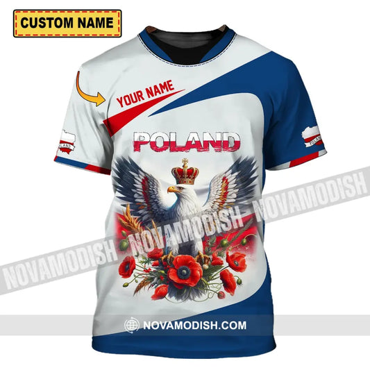 Unisex Shirt - Custom Name Sport Poland Icons T-Shirt