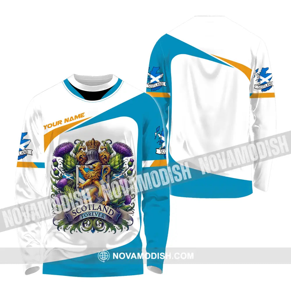 Unisex Shirt - Custom Name Sport Shirt Scotland Forever Long Sleeve Shirt / S T-shirt