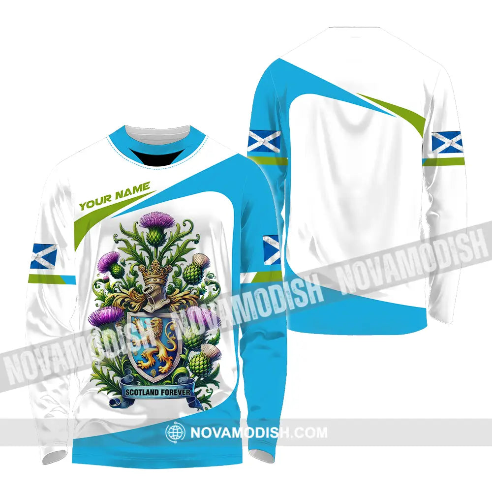 Unisex Shirt - Custom Name Sport Shirt Scotland Forever Shirt Long Sleeve Shirt / S T-shirt