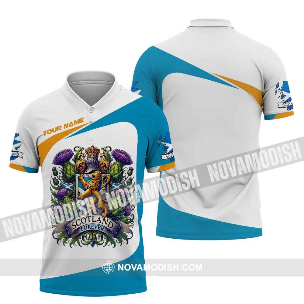 Unisex Shirt - Custom Name Sport Shirt Scotland Forever Polo Shirt / S T-shirt