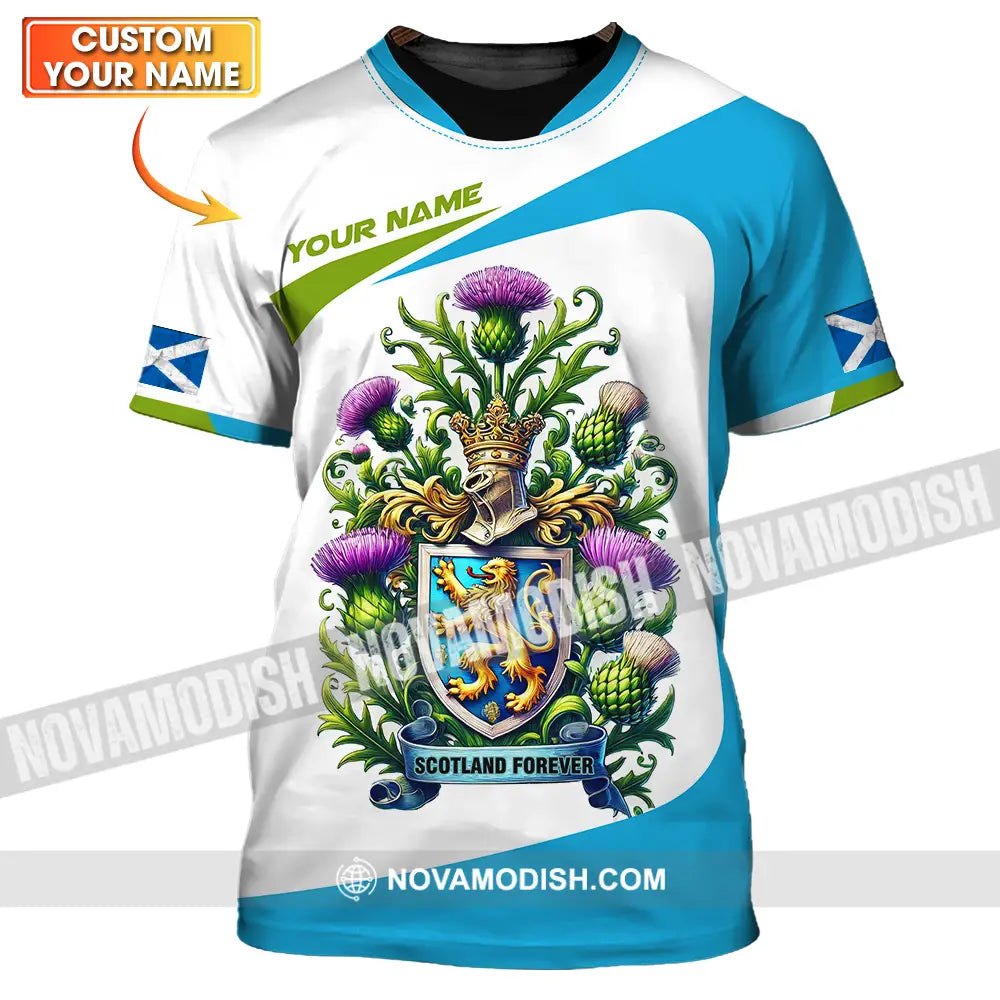 Unisex Shirt - Custom Name Sport Shirt Scotland Forever Shirt T-shirt