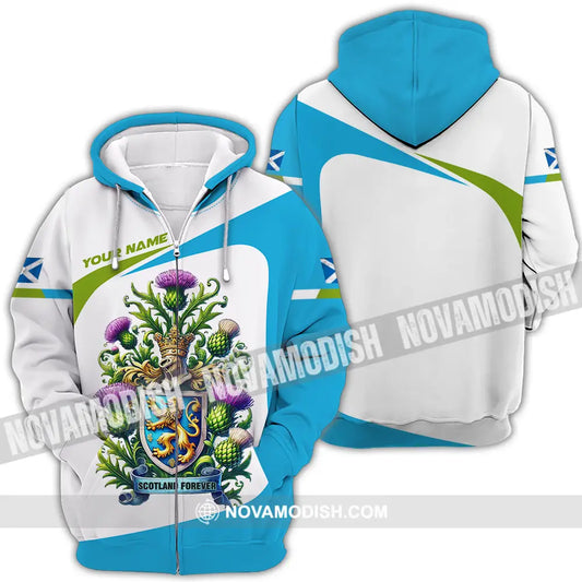 Unisex Shirt - Custom Name Sport Shirt Scotland Forever Shirt Zipper Hoodie / S T-shirt