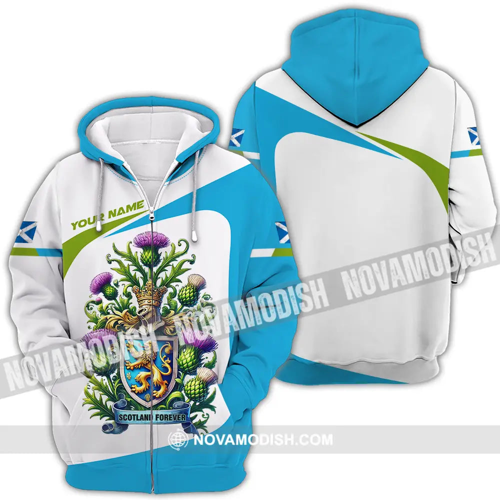 Unisex Shirt - Custom Name Sport Shirt Scotland Forever Shirt Zipper Hoodie / S T-shirt