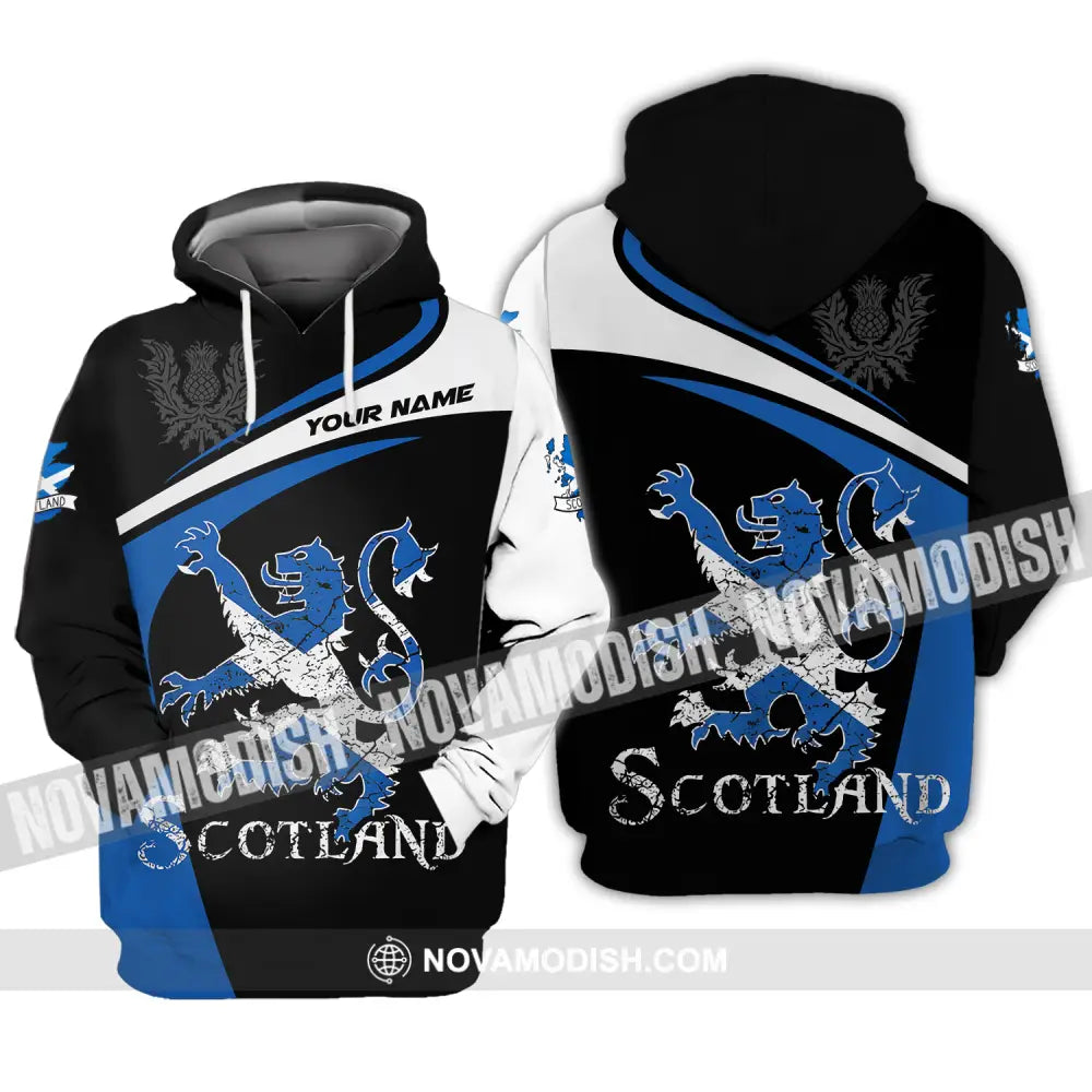 Unisex Shirt - Custom Name Sport Shirt Scotland Lion Hoodie / S T-shirt