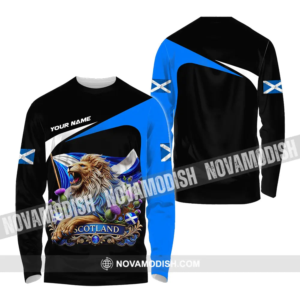 Unisex Shirt - Custom Name Sport Shirt Scotland Lion Shirt Long Sleeve Shirt / S T-shirt