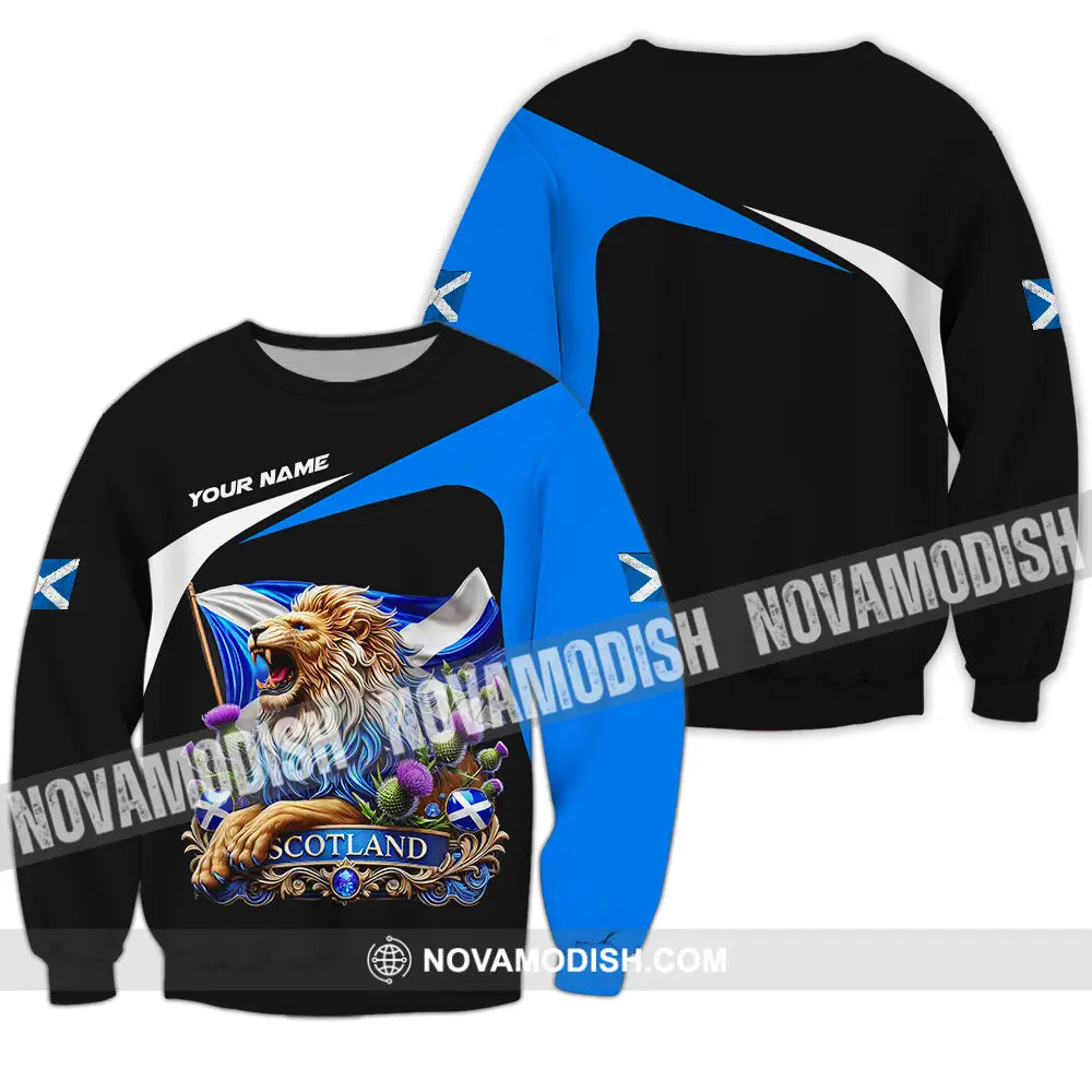 Unisex Shirt - Custom Name Sport Shirt Scotland Lion Shirt Long Sleeve / S T-shirt