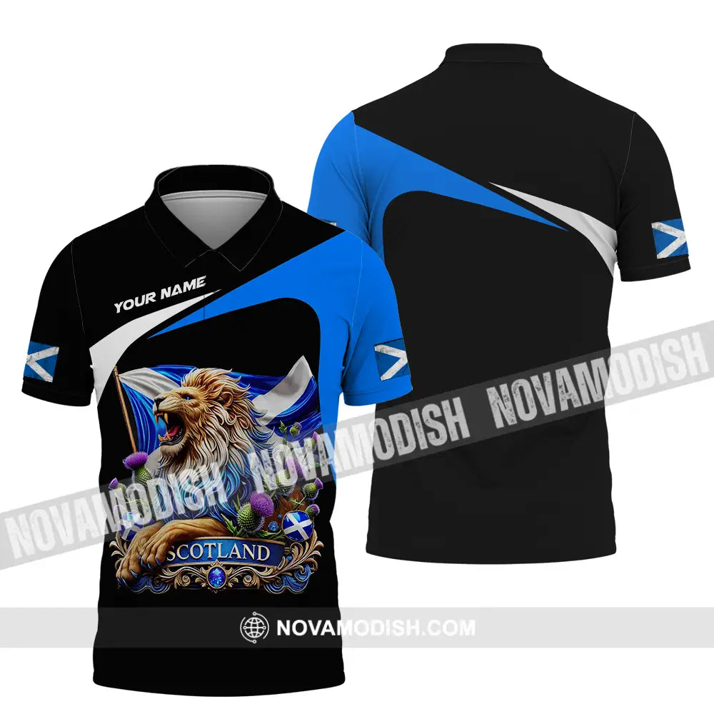 Unisex Shirt - Custom Name Sport Shirt Scotland Lion Shirt Polo Shirt / S T-shirt