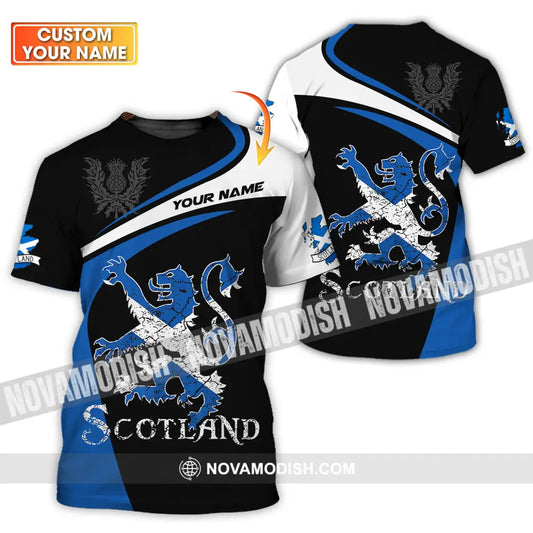 Unisex Shirt - Custom Name Sport Shirt Scotland Lion T-shirt