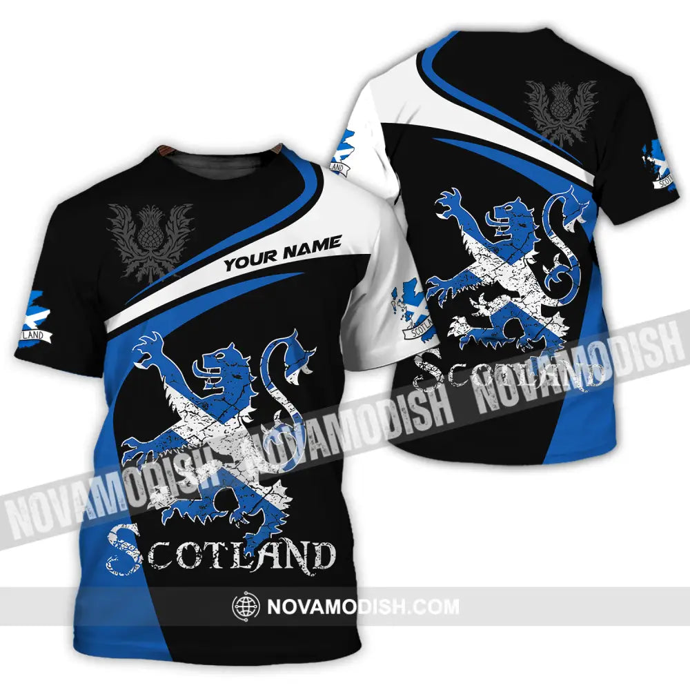 Unisex Shirt - Custom Name Sport Shirt Scotland Lion T-Shirt / S T-shirt