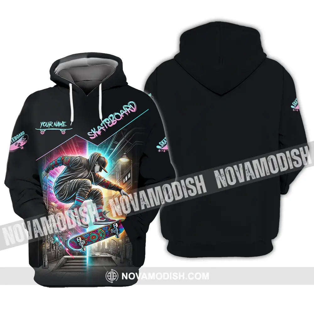 Unisex Shirt - Custom Name Sport Shirt Skateboard Hoodie / S T-shirt