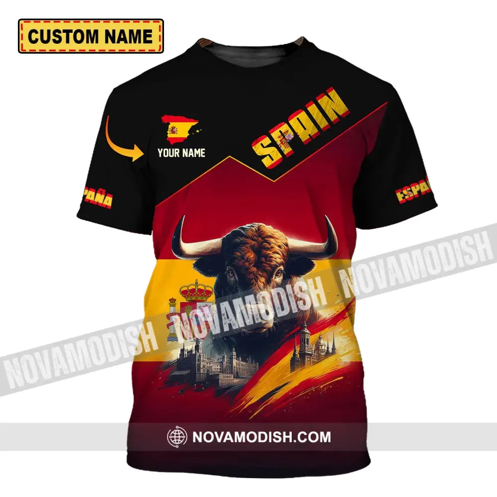 Unisex Shirt - Custom Name Sport Spain Bull T-Shirt