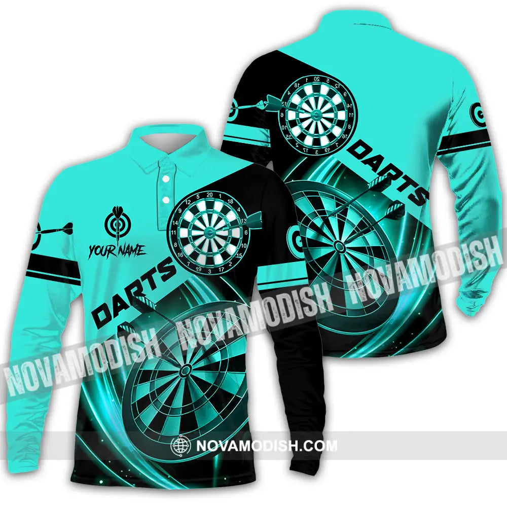 Unisex Shirt - Custom Name Sport Shirt Technology Darts Player Long Sleeve Polo / S T-shirt