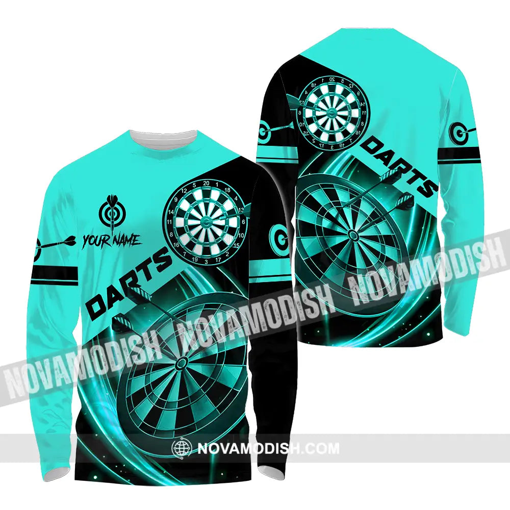 Unisex Shirt - Custom Name Sport Shirt Technology Darts Player Long Sleeve Shirt / S T-shirt