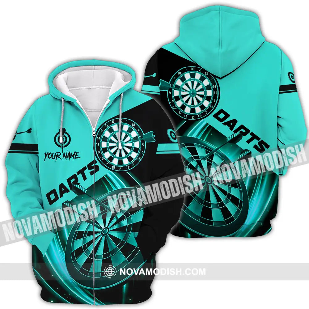 Unisex Shirt - Custom Name Sport Shirt Technology Darts Player Zipper Hoodie / S T-shirt