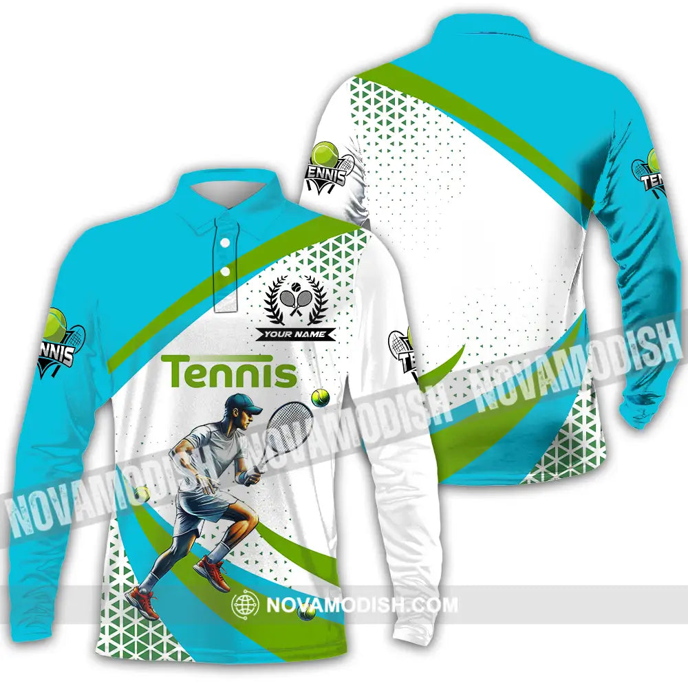Unisex Shirt - Custom Name Sport Shirt Tennis Lover Long Sleeve Polo / S T-shirt