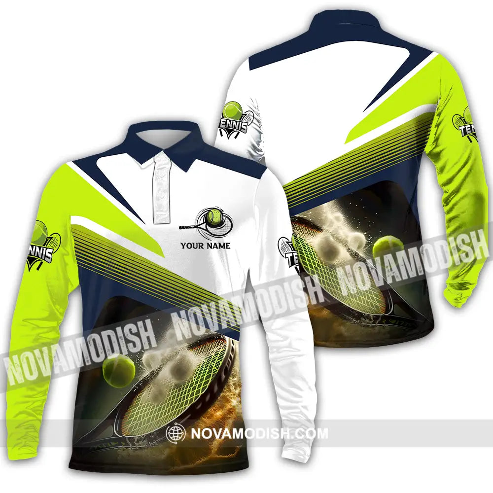 Unisex Shirt - Custom Name Sport Shirt Tennis Lover Long Sleeve Polo / S T-shirt