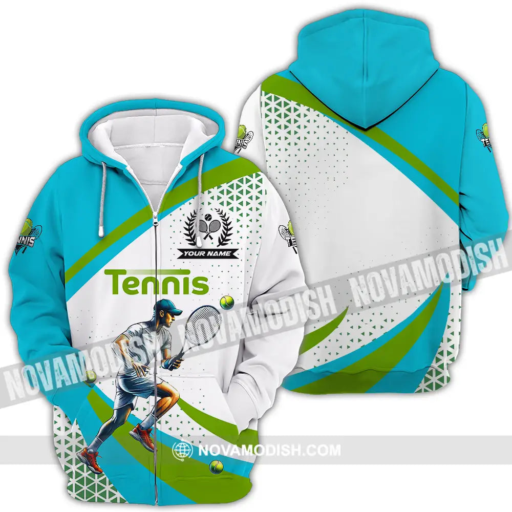 Unisex Shirt - Custom Name Sport Shirt Tennis Lover Zipper Hoodie / S T-shirt