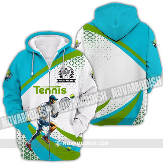 Unisex Shirt - Custom Name Sport Shirt Tennis Lover Zipper Hoodie / S T-shirt