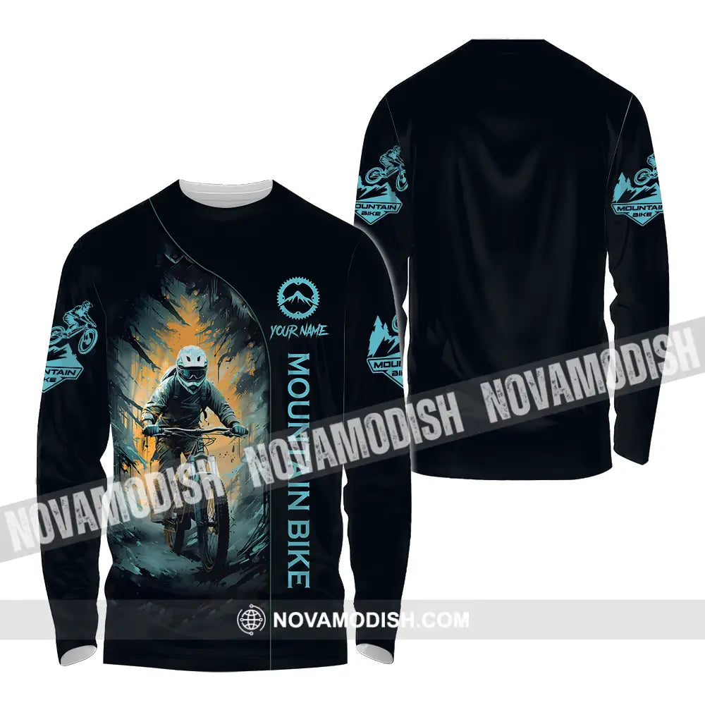 Unisex Shirt - Custom Name Sport Shirt The Winner Mountain Biker Long Sleeve Shirt / S T-shirt