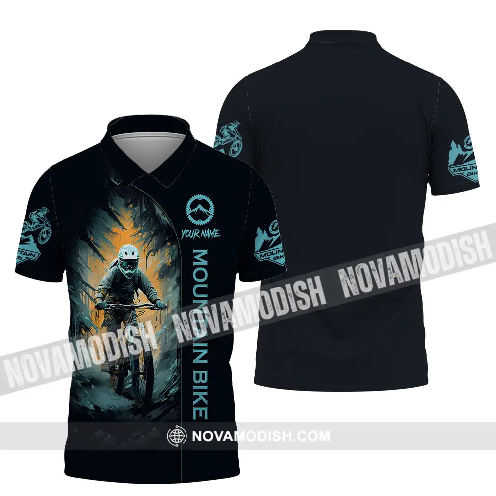Unisex Shirt - Custom Name Sport Shirt The Winner Mountain Biker Polo Shirt / S T-shirt