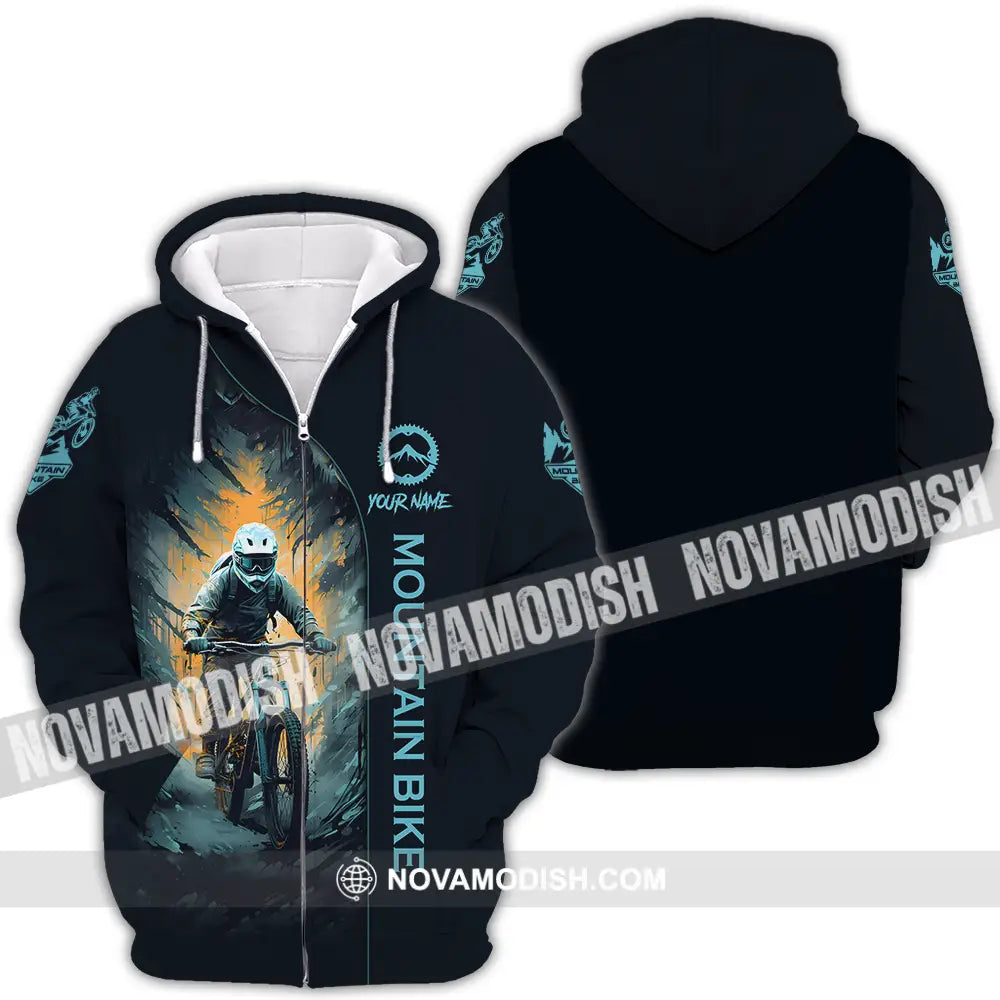 Unisex Shirt - Custom Name Sport Shirt The Winner Mountain Biker Zipper Hoodie / S T-shirt