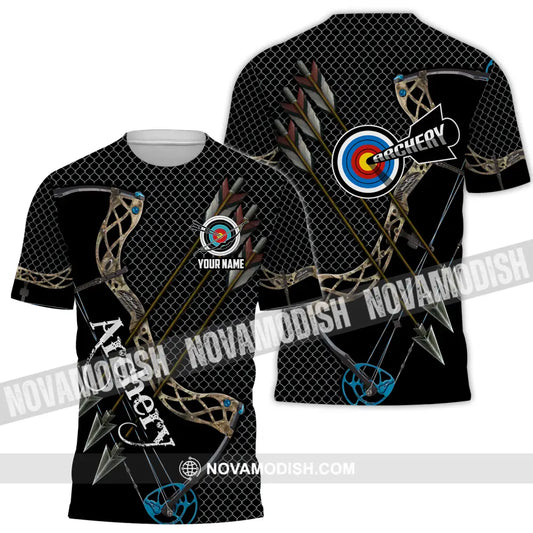 Unisex Shirt - Custom Name Sport Shirt Three Arrows Archery T-Shirt / S T-shirt