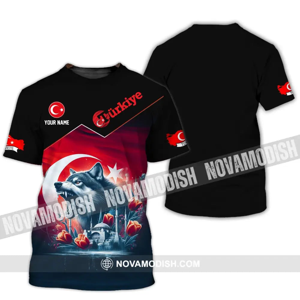 Unisex Shirt - Custom Name Sport Türkiye Wolf T-Shirt / S T-Shirt