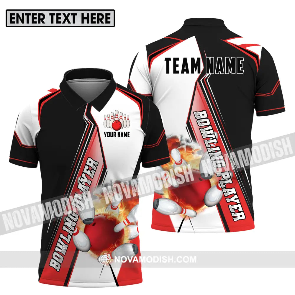 Unisex Shirt - Custom Name Sports Shirt Bowling Player Polo Shirt / S T-shirt